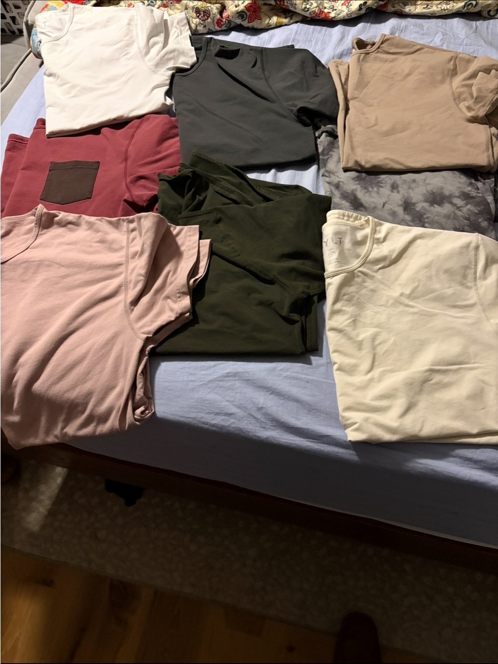 Bylt basics Multi-Color Casual Tee Bundle - Pink, Olive, Cream, Gray, Tan
